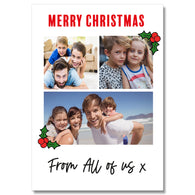 Merry Christmas 3 Photo Card